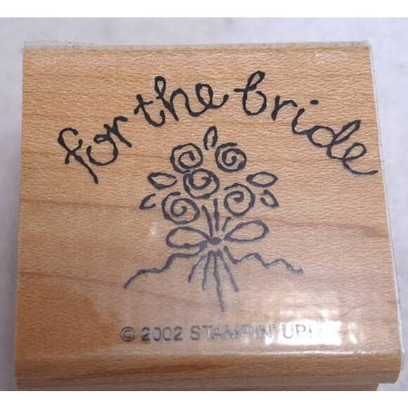 Stampin Up For the Bride 2002 Wooden Block Rubber Mounted Stamps Wedding Boquet - Picture 1 of 2